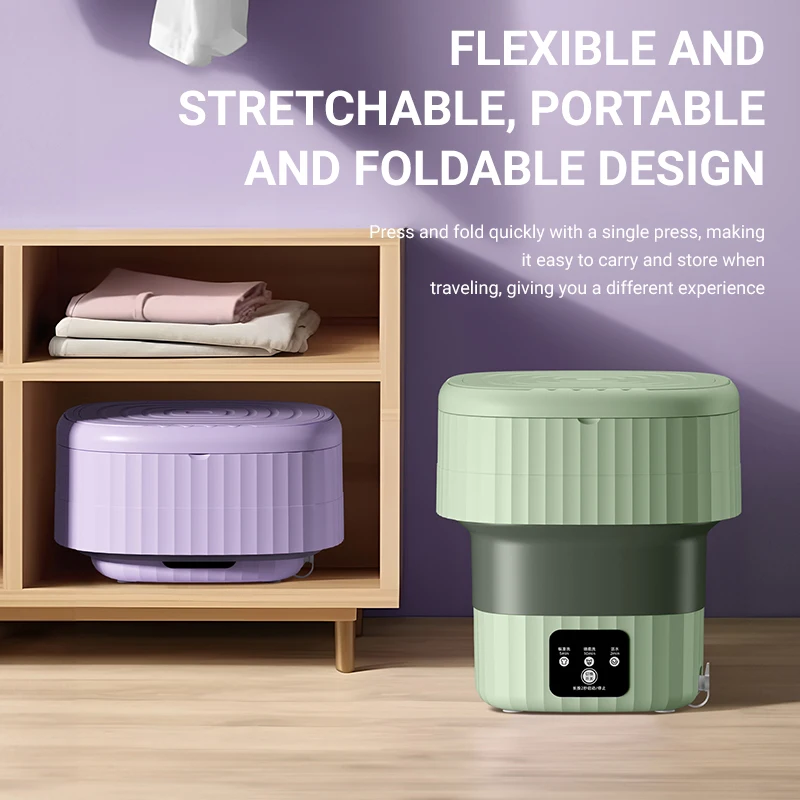 Electric Portable Mini Folding Washing Machine Baby Clothes Underwear and Dryer