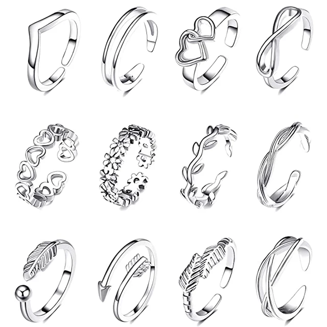 stretch adjustable gold toe rings women brass copper cobre studded flower patter flat sandals huge magnetic toe rings