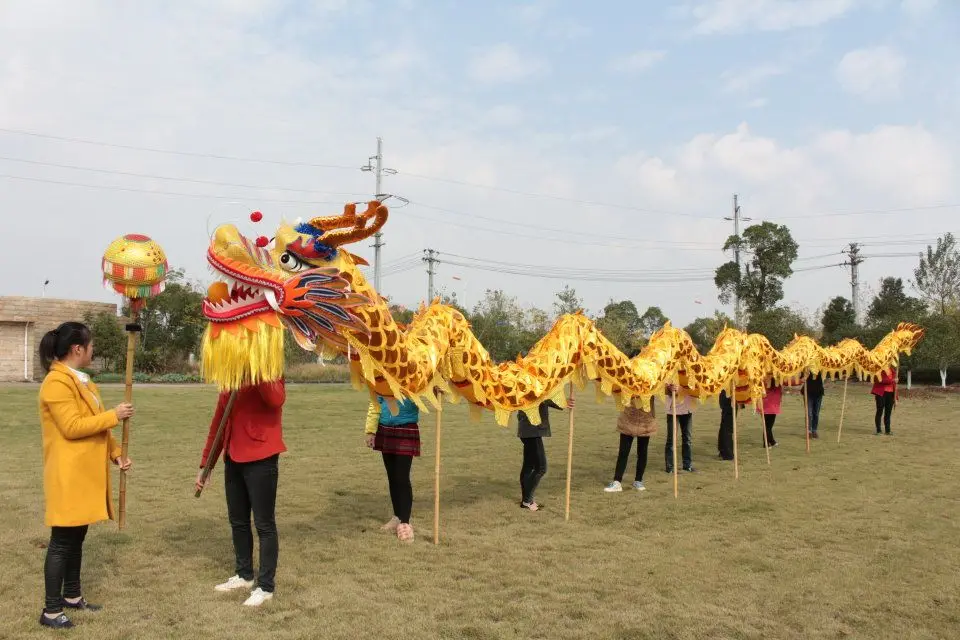 Traditional Dragon Dance Prop Set Festival Event Dragon and Lion Dance Props lion mascot costume