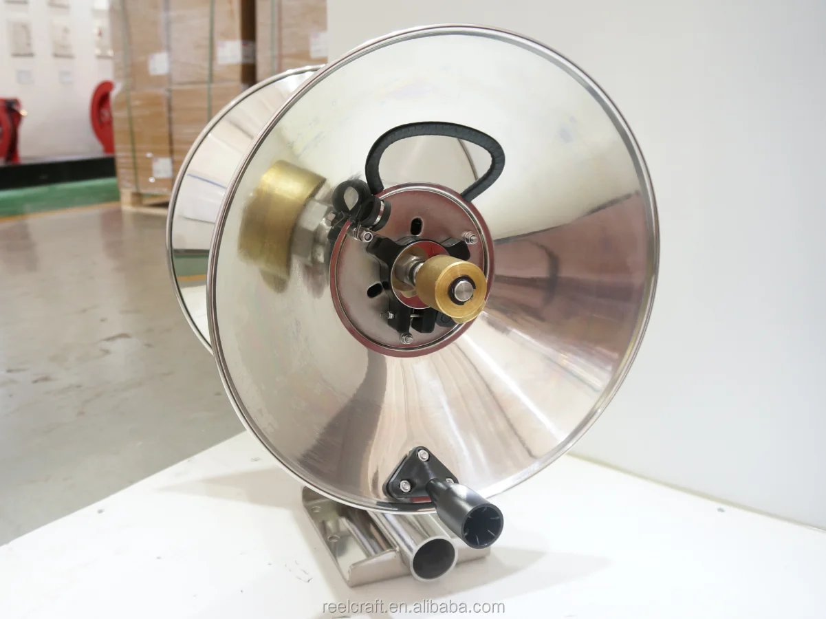 
CTJ6180 HNS --3/8 in. x 180ft-20 ft. 5000psi Stainless Steel Hand Crank Hose Reel--REELCRAFT 