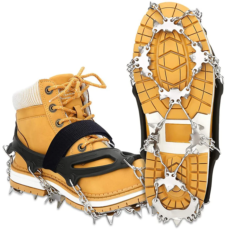 Outdoor Climbing Universal 24 Teeth Crampon Anti Slip Ice Cleats Shoe Boot Grips Traction Crampon