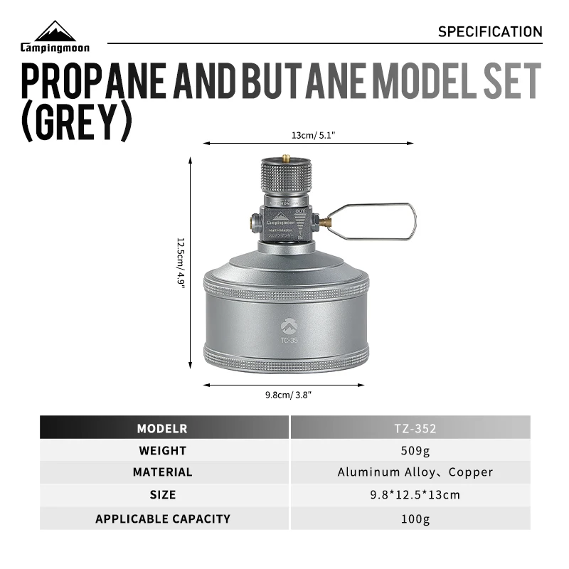 Campingmoon Silver camping gears 3 in 1 set  gas can refill adapter  butane propane canister saver  cartrige set durable gas can