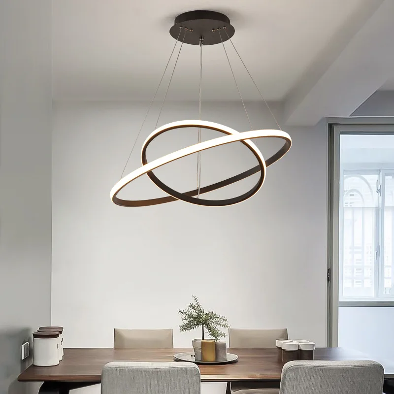 Linear Ceiling Round Modern Led Chandelier Pendant Light Circle Ring Pendant Light Luxury Living Room Light Chandelier Gold Lamp
