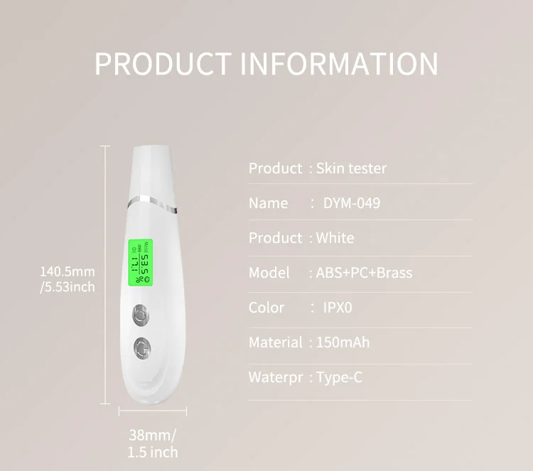 2024 New Analysis Moisture Device Skin Detector Lcd Display Skin Analyzer Water Oil Teste
