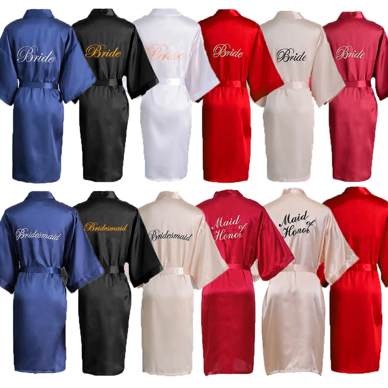 2022 женские пижамы высокого качества на заказ женское атласное шелковое кимоно для невесты халаты пикантные подружки женская одежда