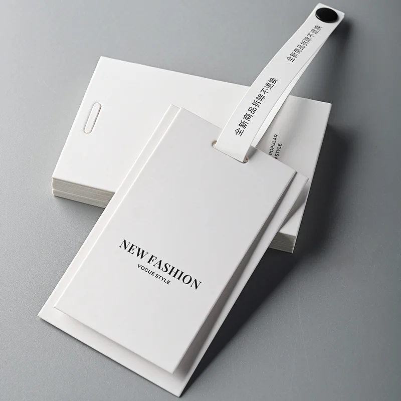 High Quality Eco-Friendly Swing Tags Garments Customizable Logo Shape Color Thick Paper Clothing Labels Embossed String