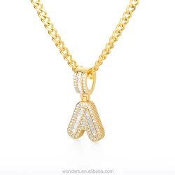 Ice Zircon CZ Rhinestone Initial Necklaces Micro Set necklaces-for-lady Trendy Necklace Jewelry Wholesale Dropshipping
