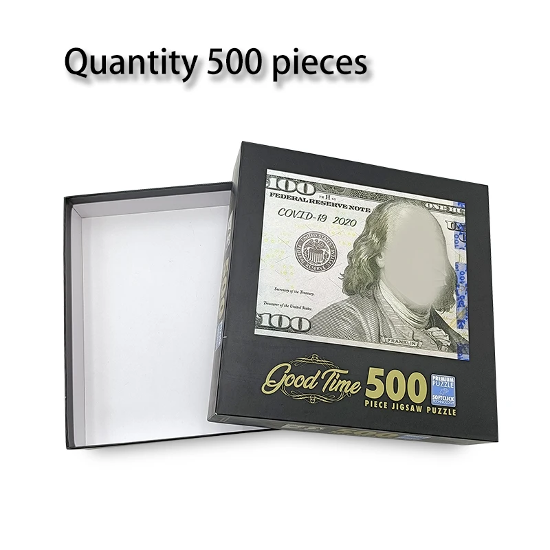 Manufacturer Wholesale High Quality Custom Printing Different Design 500 Pieces Adult Grey Cardboard Puzzle Board Material