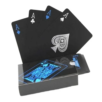 Waterproof Plastic Playing Cards Set Black Color Poker Card Sets Classic Magic Tricks Tool Poker Games