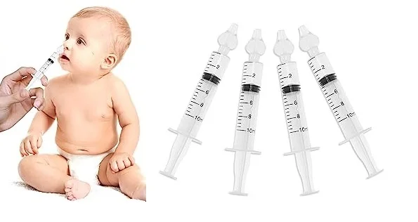 Nasal Irrigation for Baby, 2Pieces Comfortable Baby Nasal Aspirator Irrigation