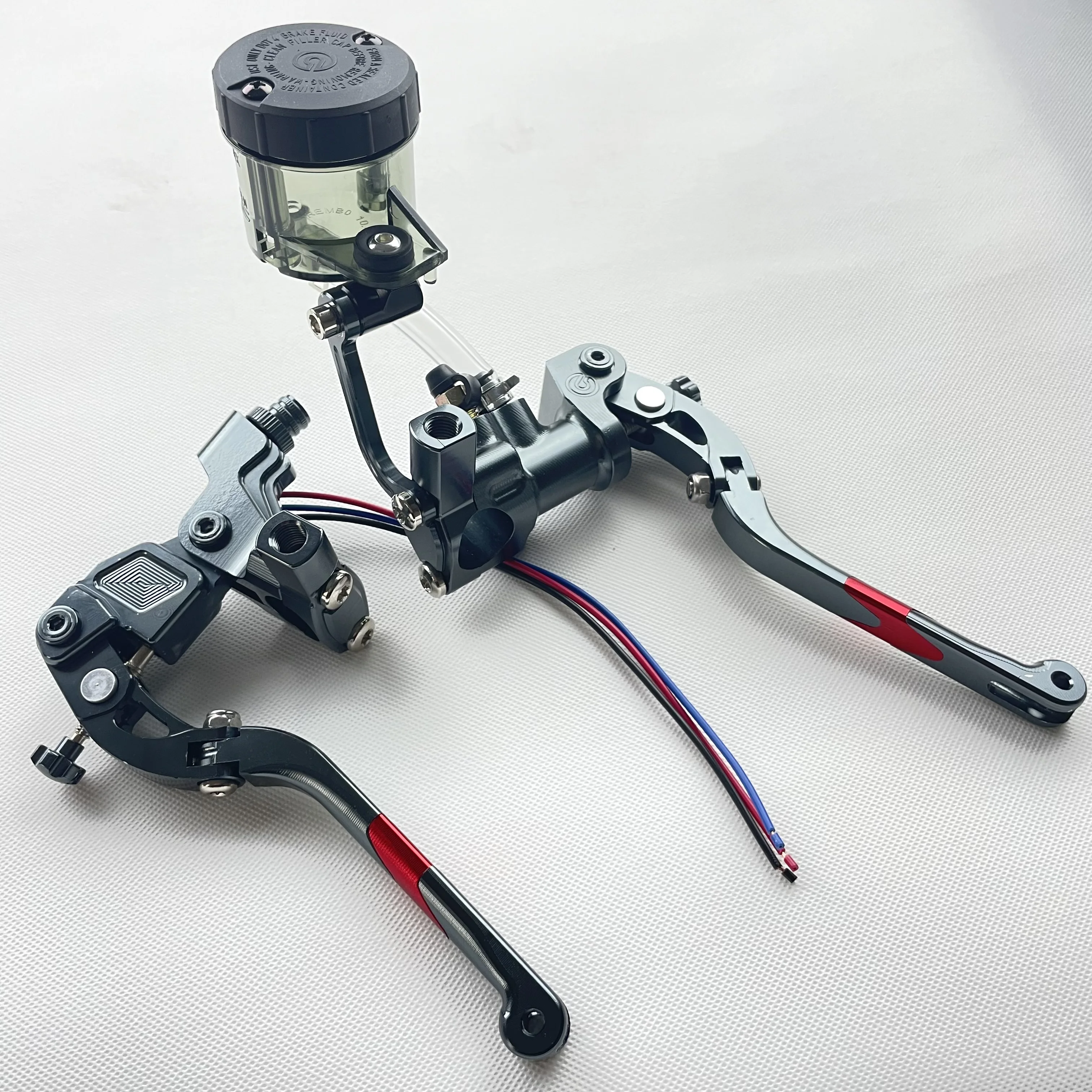 Motorcycle Hydraulic Brake Master Cylinder Pump Right Lever CNC Aluminum Universal 22mm Anodized Color 17.5mm Racing Motorcycle