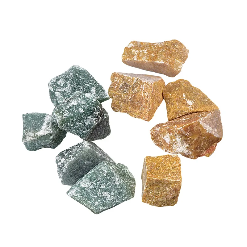 Горячая Распродажа грубый образец натуральный разбитый фрагмент необработанный Зеленый Желтый авантюрин камни для дома сада Украшение DIY амулет