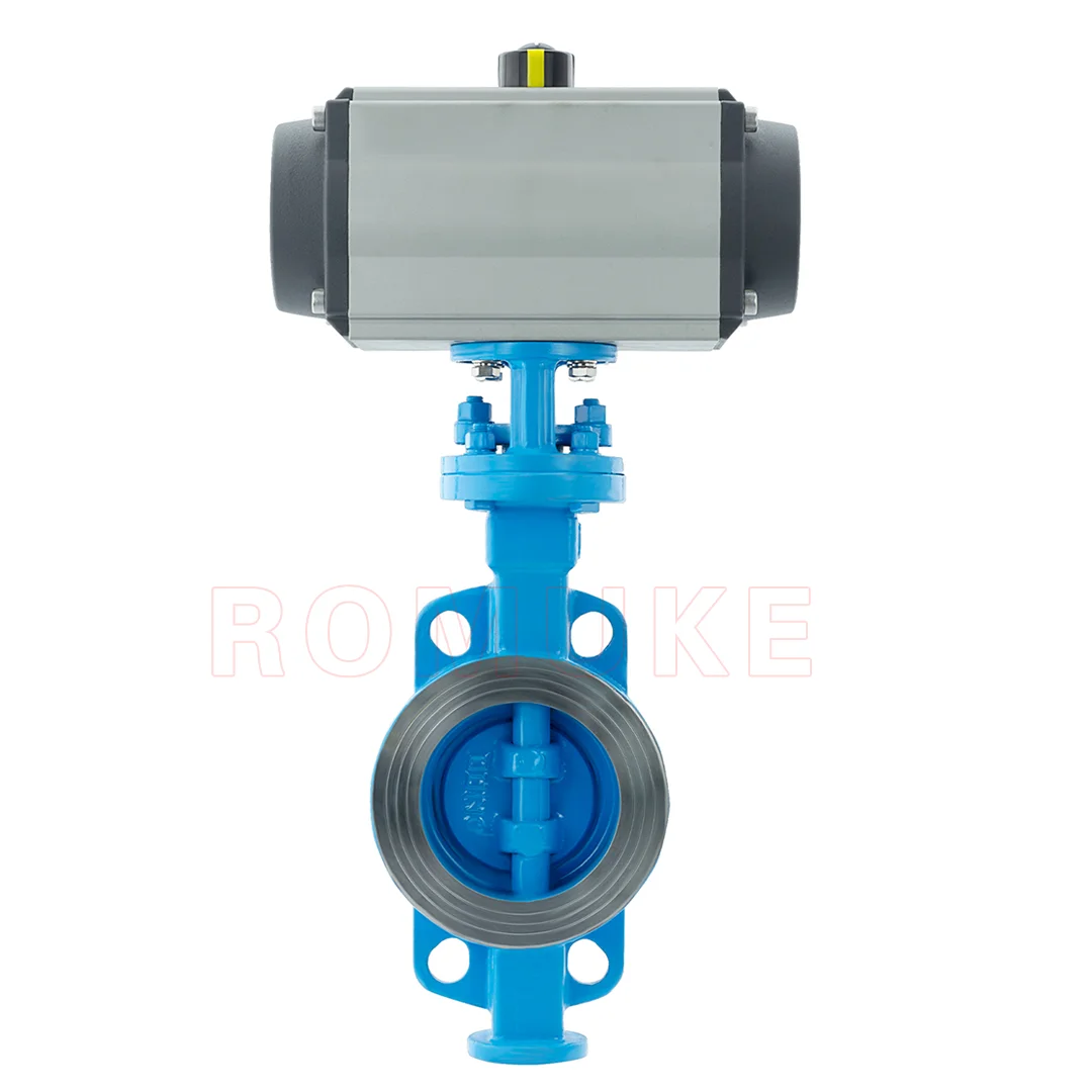 D673H/Y/F Pneumatic Wafer Type Metal Hard Seal Butterfly Valve