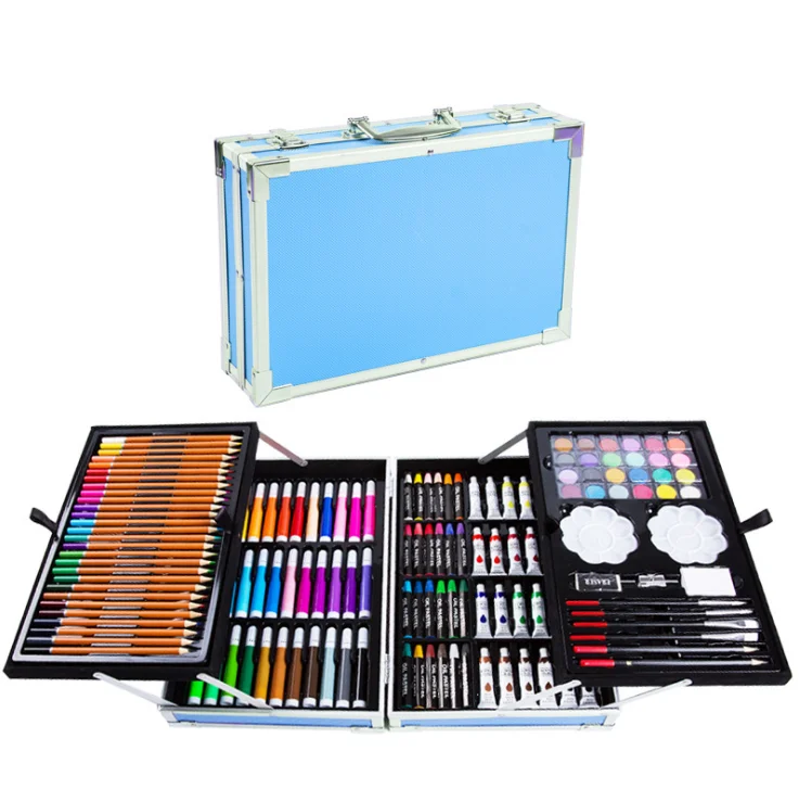 
Best gift Deluxe 145pcs dessin drawing kit set art set with aluminum case 