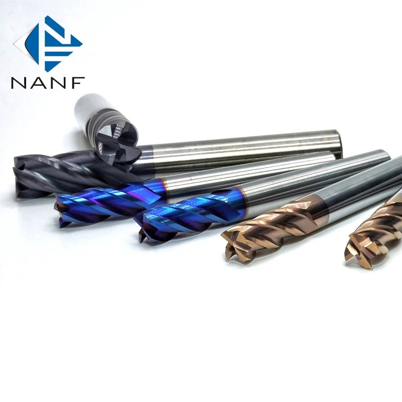 Tungsten Steel Coating End Mill Cutters Manufacturer 2/4 Flute Carbide Endmill HRC45 HRC55 HRC60