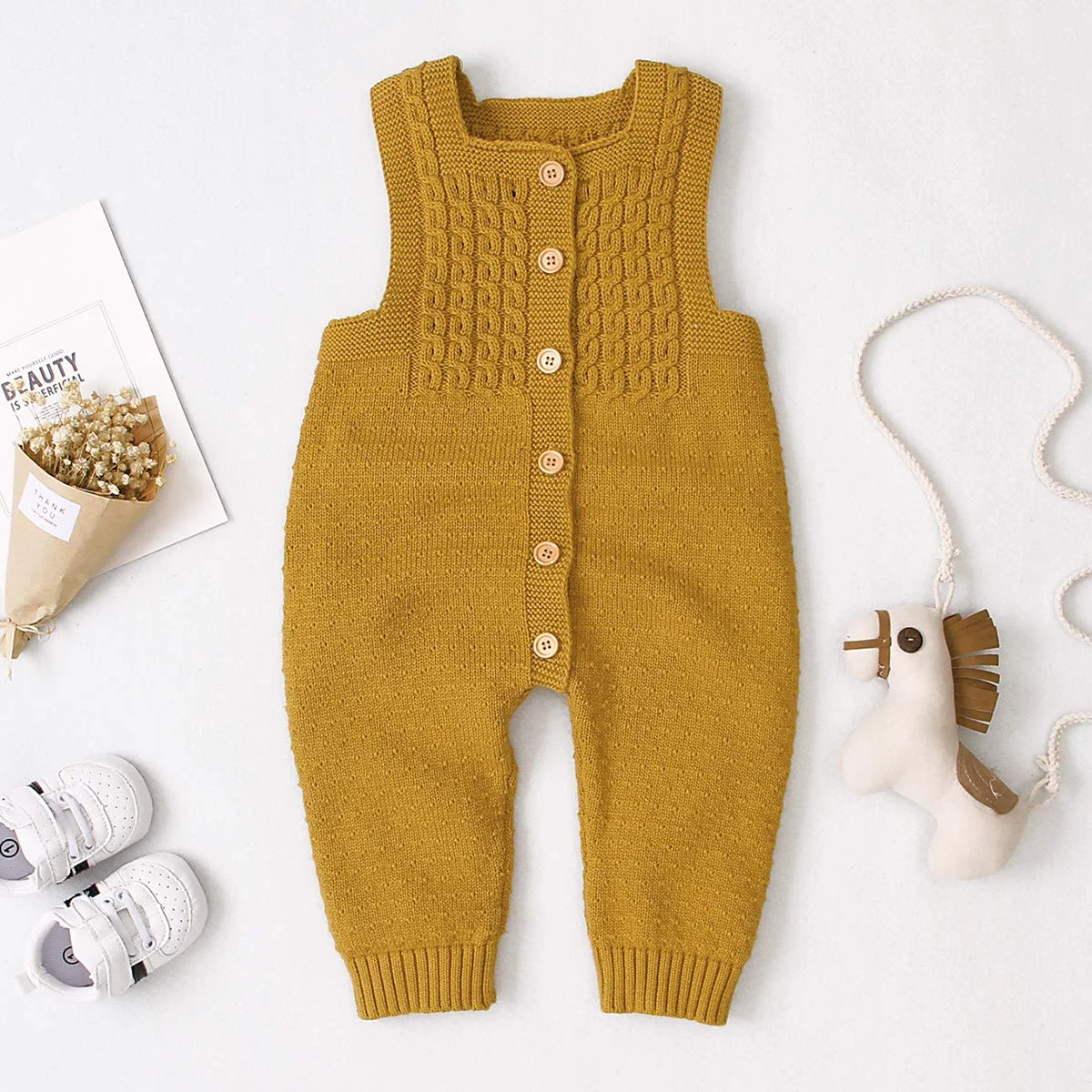 
2021 Baby Rompers summer sleeve-less Cotton Knitted With Cable Knit Designs China Supplier Baby Clothes 