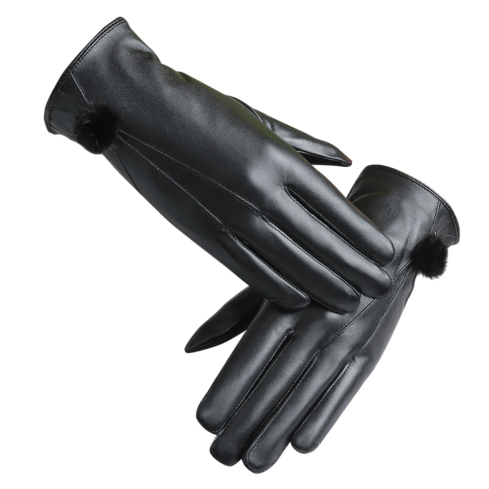 Manufacturer touch screen winter warm waterproof leather ski gloves custom Logo Long mitten gloves