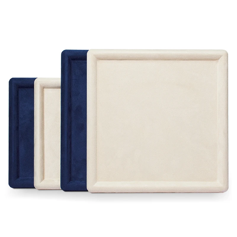 Wholesale Microfiber Trinket Tray Velvet Bracelet Earring Necklace Pendant Ring Display Jewelry Tray