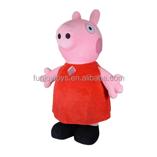 Unisex Popular Pink Pig Cartoon Character Inflatable Mascot Costume Handmade Dress Party Promotion