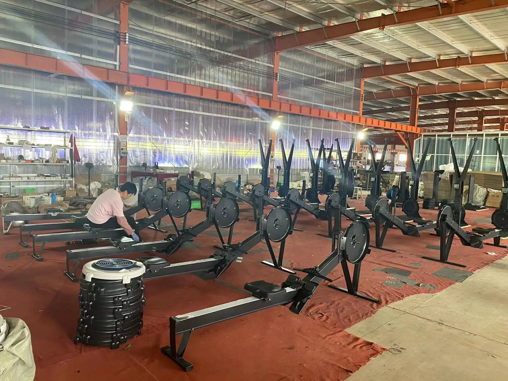 Cardio training exercise remadora maquina remo rameur fitness gym fitness clube air rowing machine