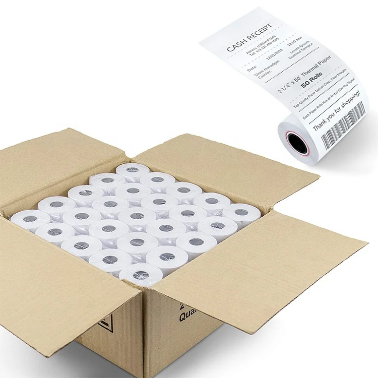 Cheap BPA free 57 mm 70 gsm cash register pos terminal receipt supermarket thermal till rolls paper