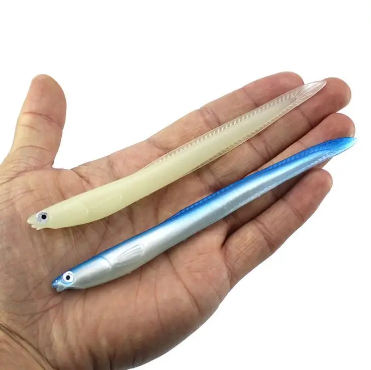 New Crazy 14cm 6.3g Soft Fishing Lure Seabass Artificial Bait Silicone Electric Eel Shad Eel Needfish Fishing Tackle