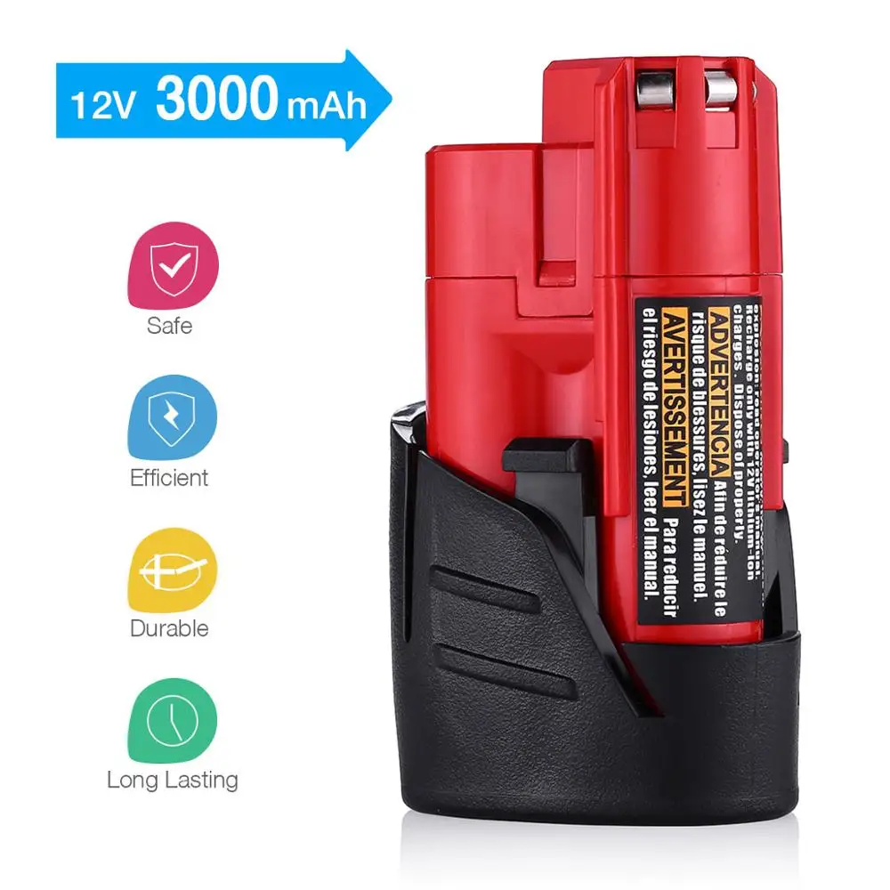 High Capacity 3000mAh 12V Premium 18650 Li-ion Replace Battery Pack