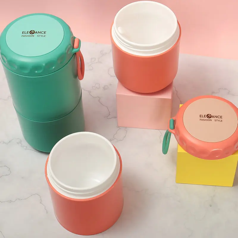 Hot Sales Eco Friendly Double Layer Soup Cup pp Plastic Portable Soup Cup Take Out sealed Soup Cups