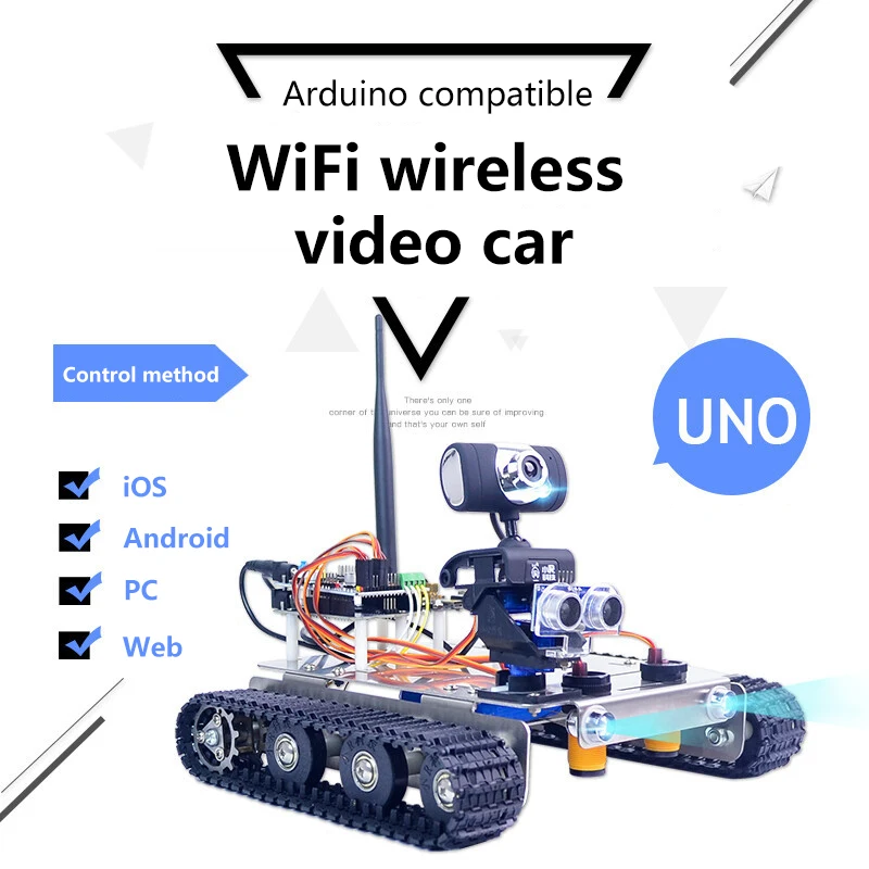 Умный автомобильный робототехники GFS WiFi видео автомобиль Raspberry Pi 4B/R3
