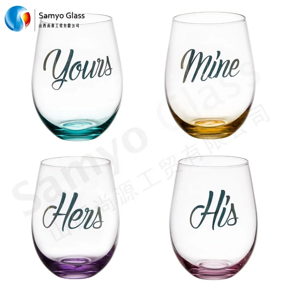 Samyos China Manufacturer Unique Products 2018 Stemless Wine Glass Tumbler Cups