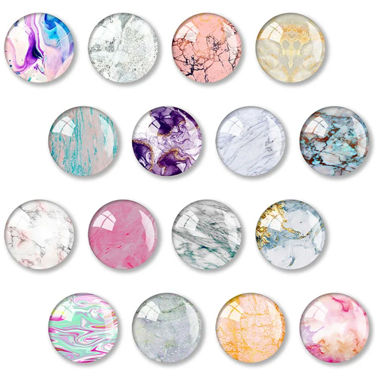 Glass Refrigerator Sticker Circular Creative Personalized Crystal Magnet Round Glass Refrigerator Magnet