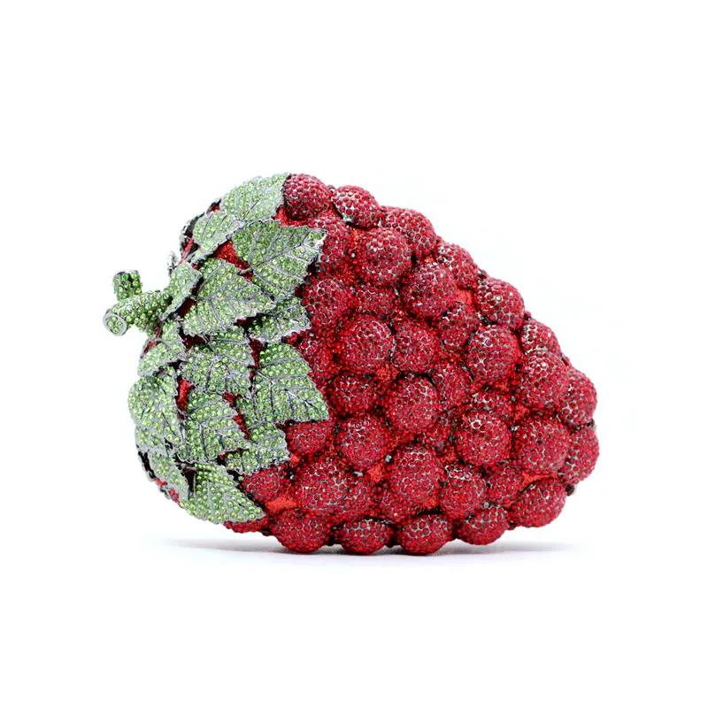 New Style Purple Grape Luxury Crystal Bags Women Banquet Purse Ladies Evening Bags Diamond Clutch Bags Wristlets Handbags