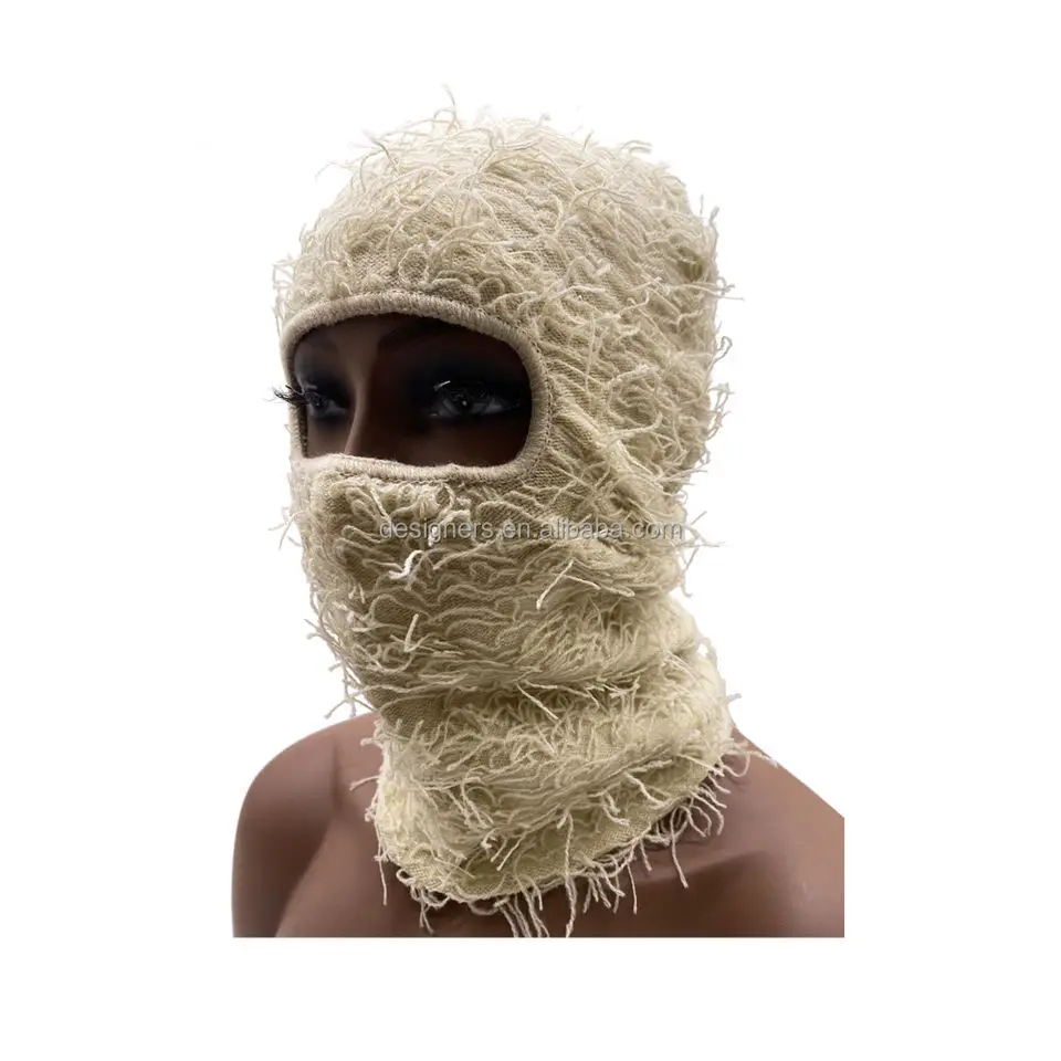 Wholesale knitted balaclava face Knit full face mask cover one hole design balaclava ski mask