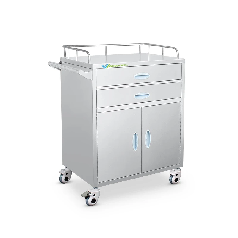 Hospital Furniture Clinic Equipment Stainless Steel Instrument Trolley