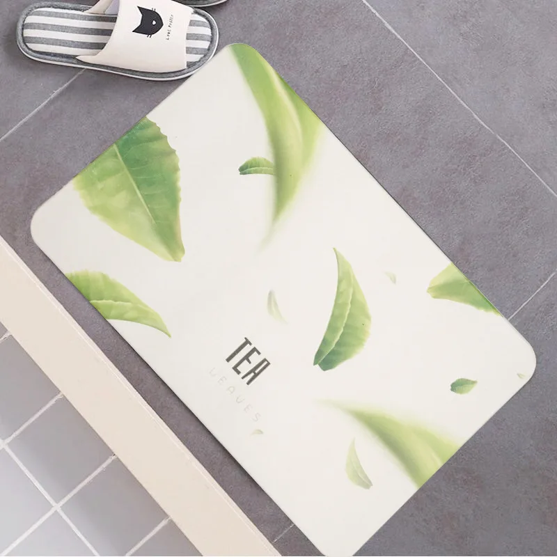 Non-Slip Super Absorbent Quick Drying Bathroom Floor Mat, Natural, Easy to Clean Stone Bath Mat, Diatomaceous Earth Shower Mat