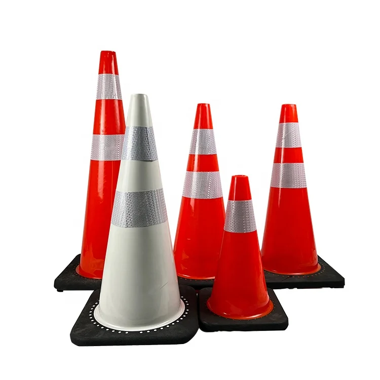 High quality Safety Cones with Reflective Films,PVC Heavy-Duty Orange Construction Cones for Parking Lot, Driveway.