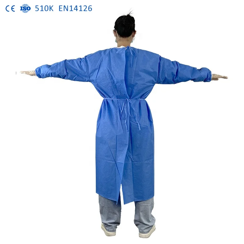 Good Quality EN14325 non sterile ppe gown ISO11737 hospital gowns with astm f1671 level Impervious Blood-Proof for Hospitals