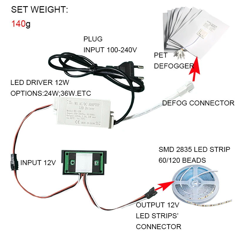 Infrared wave of hand motion dimmer sensor switch with power supply transformer PIR motion sensor for 12V led smart mirror light