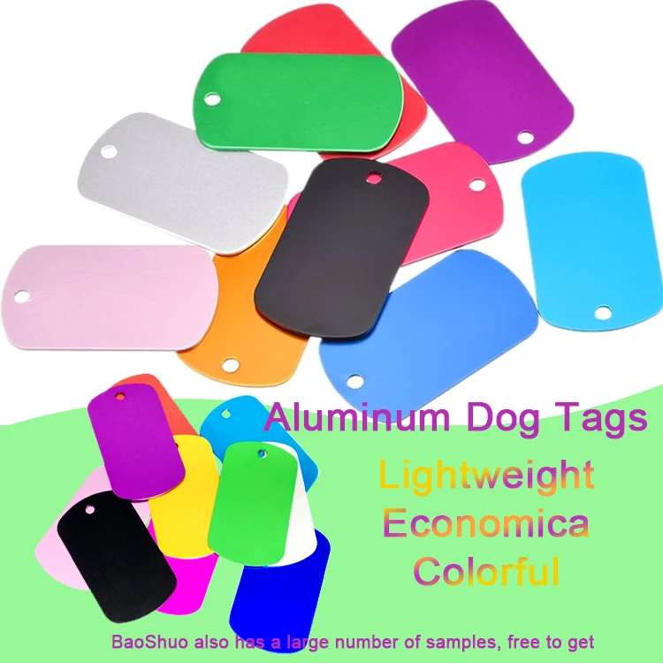Personalized Customized Shape Dog Tag Name Plate Pet Id Tag Laser Engraving Aluminum Blank Sublimation Blank Dog Tags