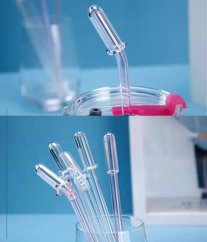 Custom Wholesale Reusable Straw Head Dust Cover Tip Cover Sleeve Caps Lid Straw Insulation Glass Straw Cover