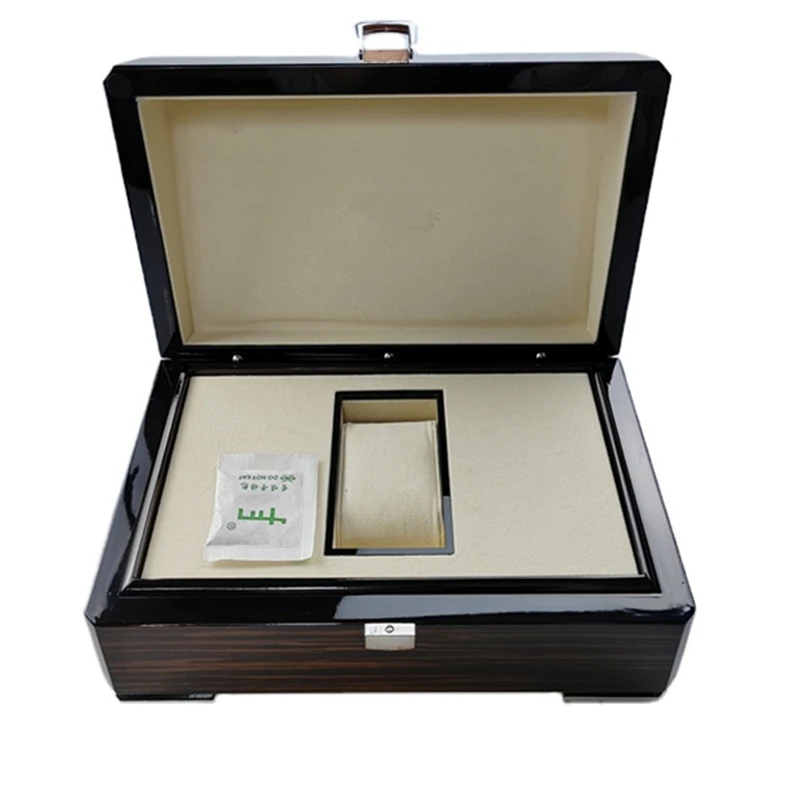 Slant Opening Glossy Lacquer Painted Microfiber Interior With Logo Lockable Patepgilippe Geneve Wooden Watch box