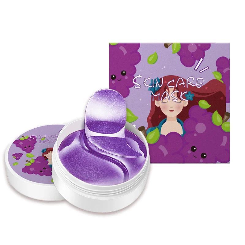 Private label vegan Organic Wholesale Price Organic Box Eye Mask Moisturizing jelly Grape Flavor Nourishing Eye Mask