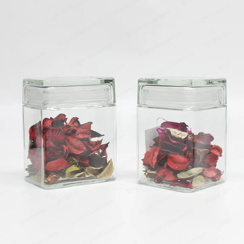 Container Food Storage Candy Jar Transparent Factory Direct Clear Glass Large Size Kitchen Free Glass Cup Modern Bright Seal Lid