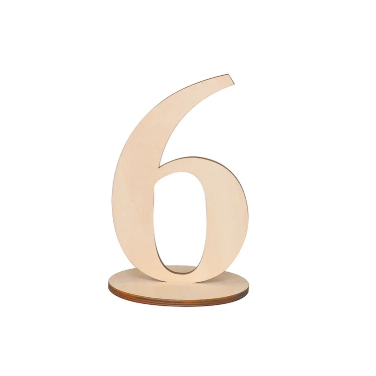 Laser Cut Free Standing Wood Wedding Table Numbers