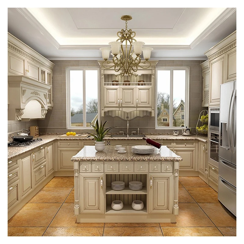 Hot Selling Mini Set Classic Ash Solid Wood Assembled Kitchen Cabinet