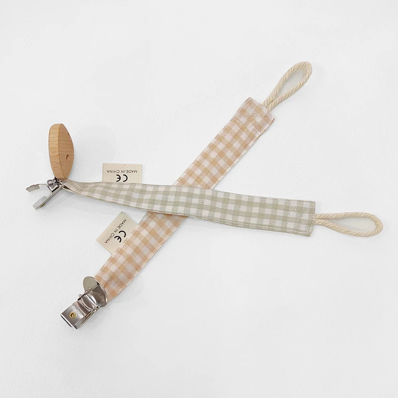 100% Cotton Fabric Braided Paci Holder Universal Pacifier Holder Muslin Soother Pacifier Clip For Baby Boys Girl