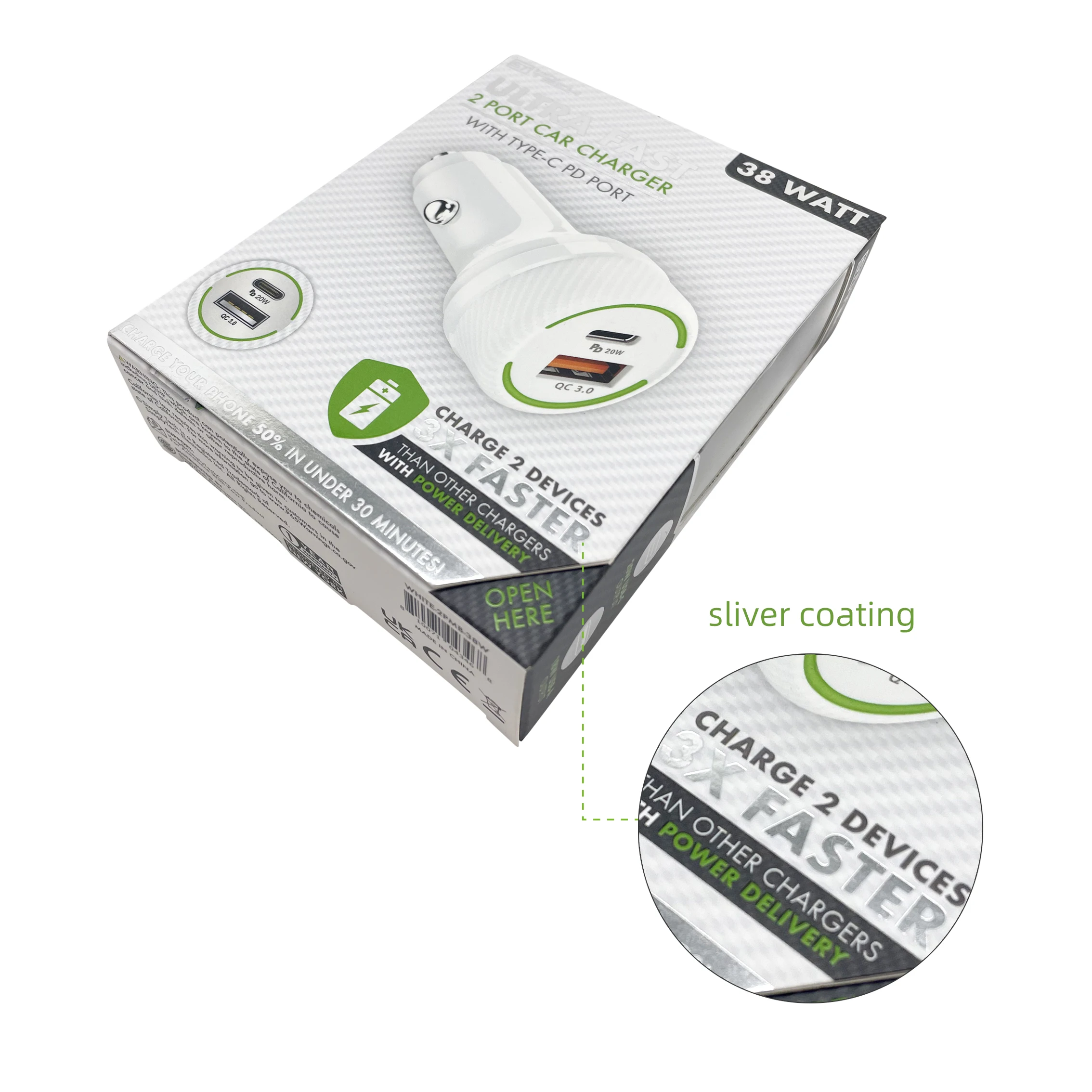 Custom Box Logo Protective Electronic Packaging Car Charger Magnetic Paper Box Printing Book-shape Gift Box with UV and  Window