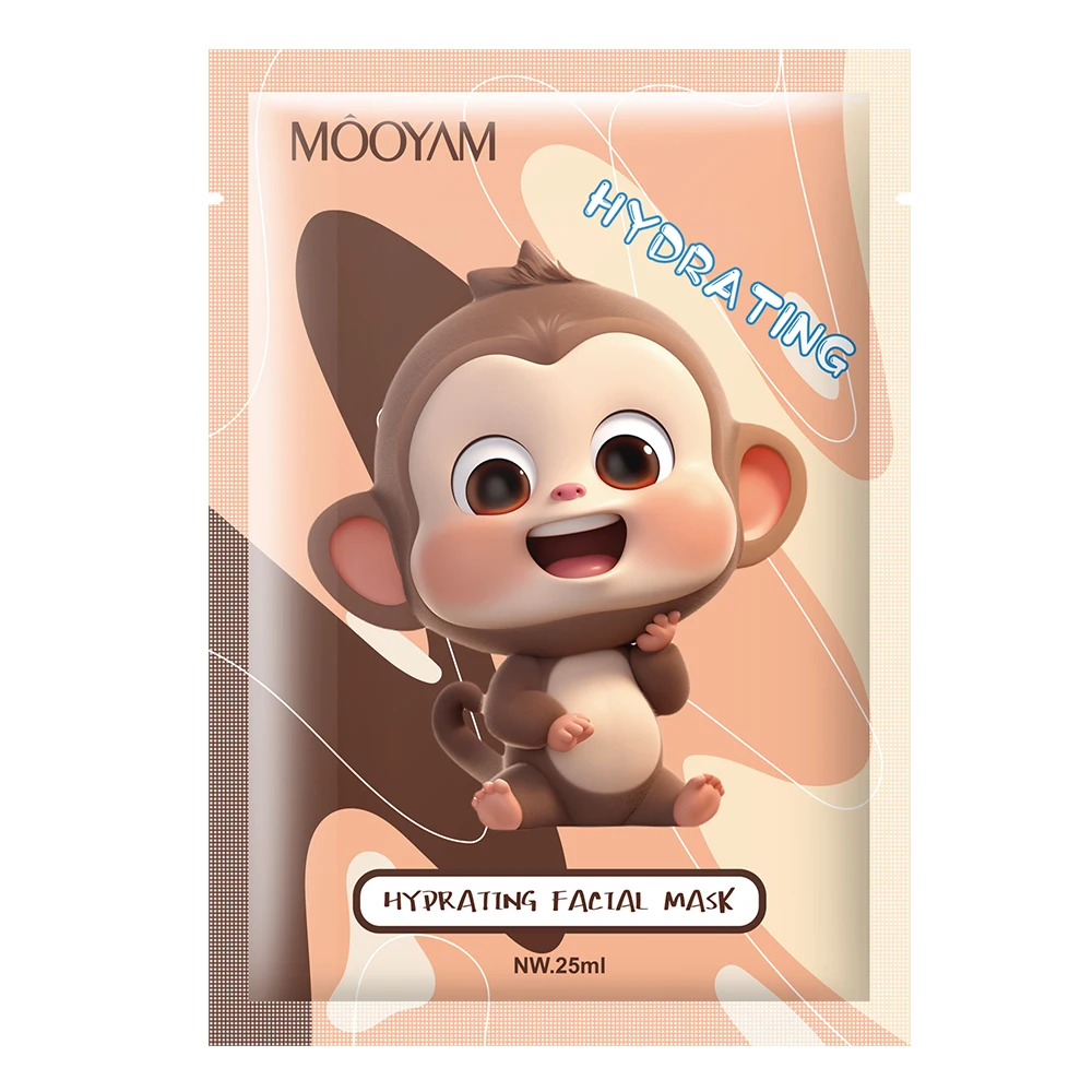 Private Label 10 Types Animal Face Mask Sheet Skin Care Whitening Moisturizing Anti-aging MOOYAM 25ml Monkey Facial Mask
