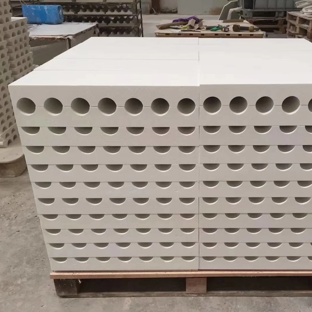 high temperature insulation board brick holes for ceramic rollers of glass tempering furnace