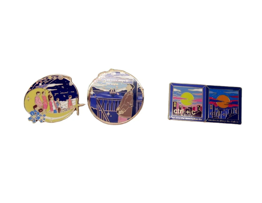 With Custom Both Side logo Souvenir Advertising Gifts Novelty Decorative Brooch Creative Design Metal Lapel Pin Badge